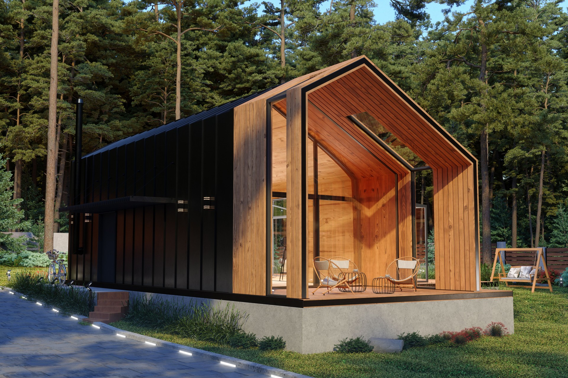 Casa sostenible de madera rodeada de naturaleza en Andorra